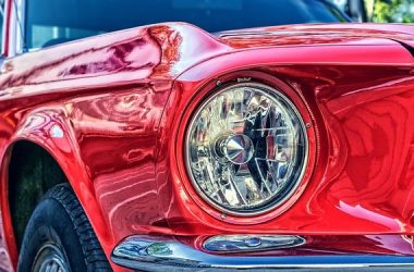 ford, mustang, car, vehicle, red car, shiny, shiny car, headlight, luxury car, v8, car wallpapers, ford mustang, automotive, auto, oldtimer, sports car, classic, maintained, red, old, chrome plated, chrome, polished
